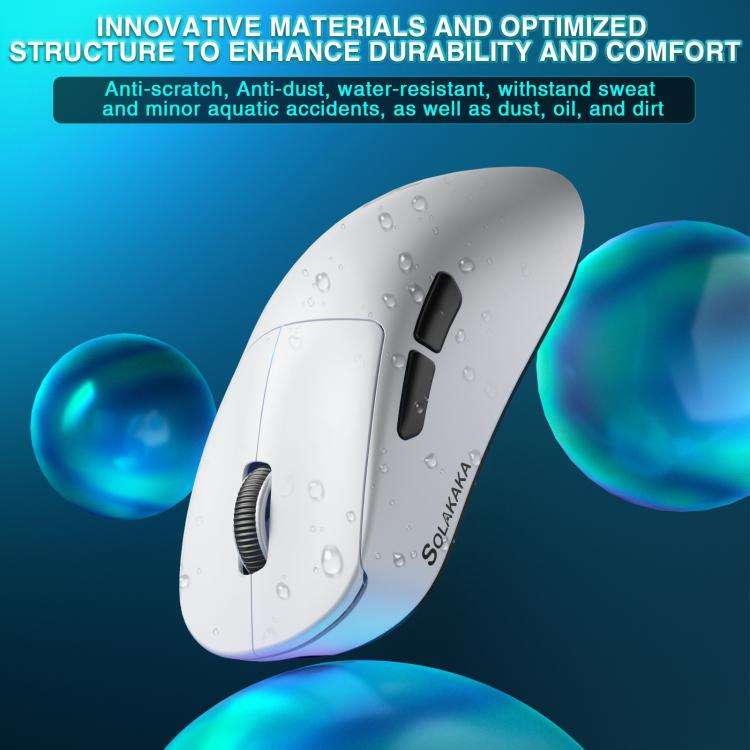 SOLAKAKA SM850 24000DPI 2.4GHz + BT + Wired Tri-mode Wireless Mouse(White)