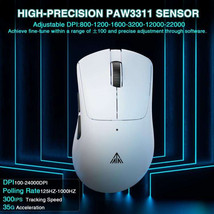 SOLAKAKA SM805 24000DPI 2.4GHz + BT + Wired Tri-mode Wireless Mouse(White)