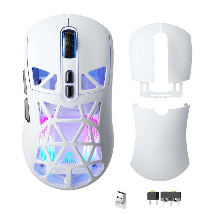 SOLAKAKA SM802 Ultra-light 2.4GHz + BT + Wired Tri-mode Wireless Mouse(White)