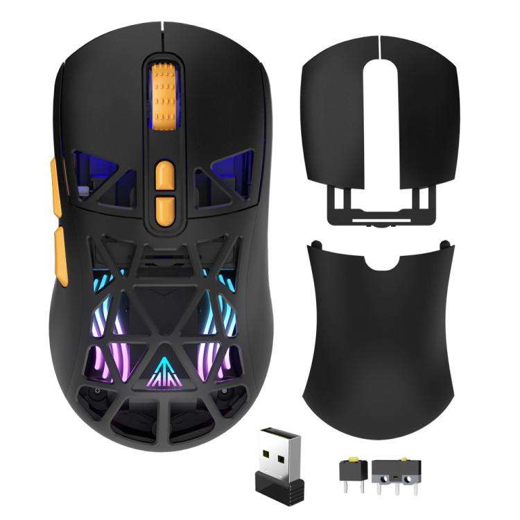 SOLAKAKA SM802 Ultra-light 2.4GHz + BT + Wired Tri-mode Wireless Mouse(Black)