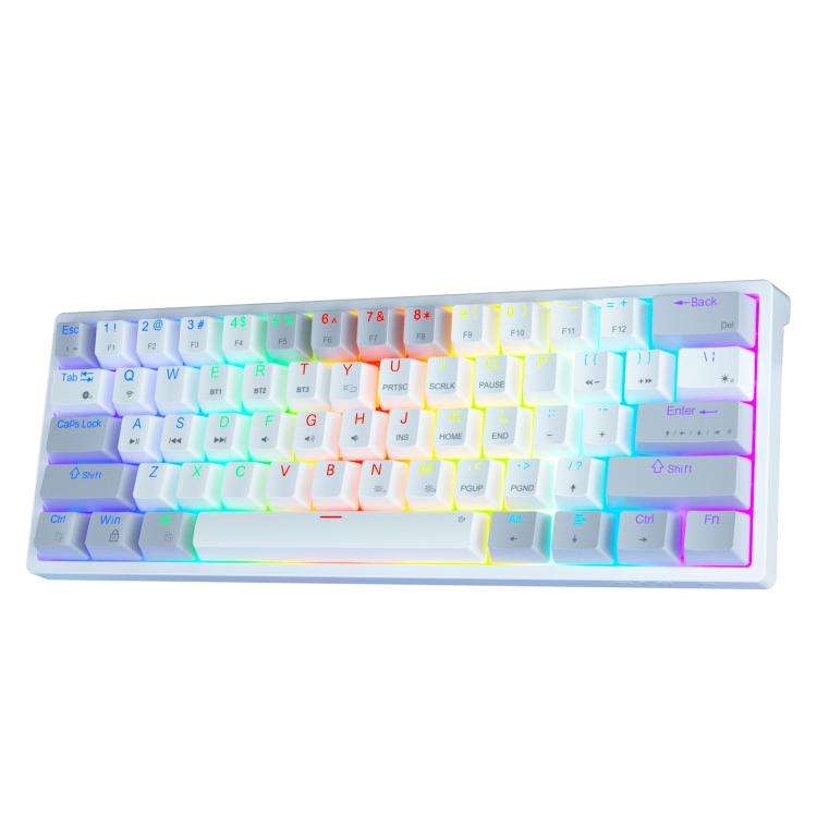 SOLAKAKA SK961 Tri-mode RGB 61 Keys Wireless Mechanical Keyboard, Type:Red Axis(Grey White)