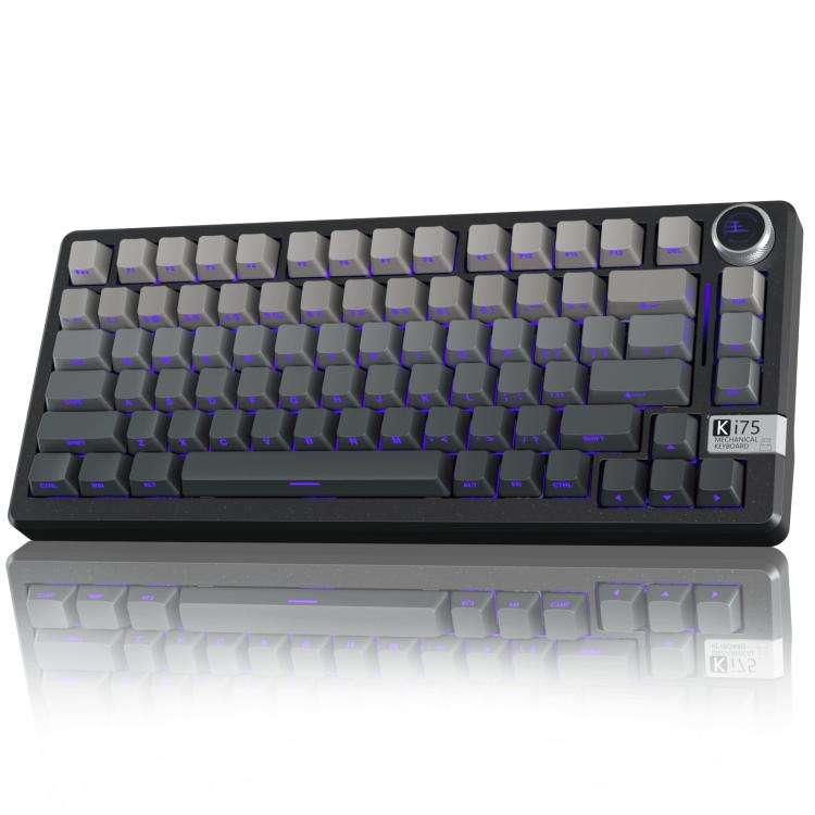 SOLAKAKA Ki75 Tri-mode RGB Side-Legend Wireless Mechanical Keyboard, Type:Seiya Switch(Gradient G...