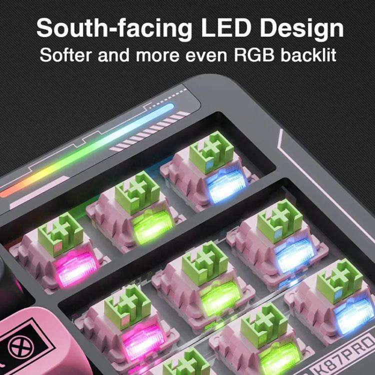 LINGBAO K87 Pro Tri-Mode Hot Swap Game Mechanical Keyboard, Type:Wu Kong-Hanada Axis