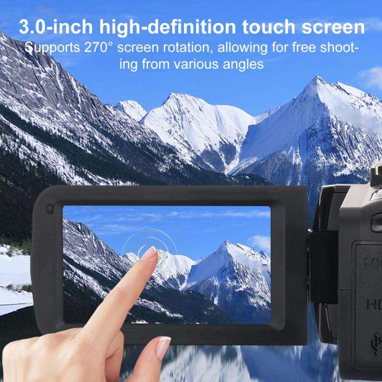 5600PX Zoomable 4K Digital Video Camera With Microphone(Black)