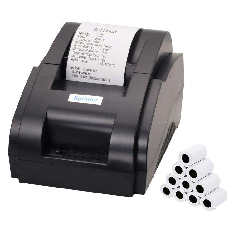 Xprinter XP58IIH 58mm Thermal Receipt Printer, Interface:USB + 12 Rolls of Paper(AU Plug)