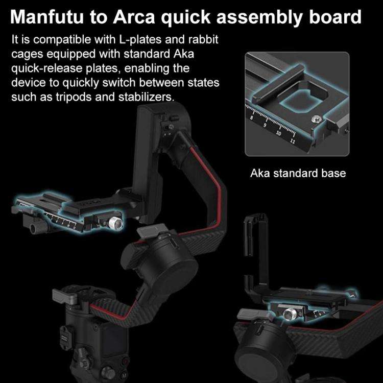 For DJI RS4 / RS3 / RSC2 SmallRig Gimbal Mount Extended Quick Release Plate