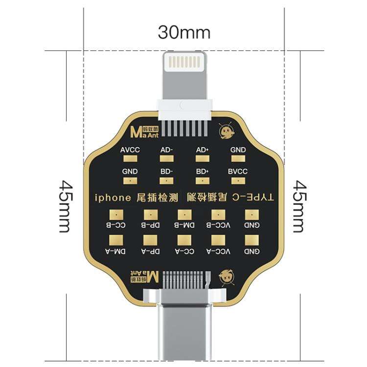 MaAnt Non-Remove Phone Tail Plug Charging Fault Test Board for iPhone / Android
