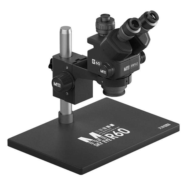 MaAnt Sky Eye R60 7-60X Colorful Trinocular Microscope with Large Base(Black)