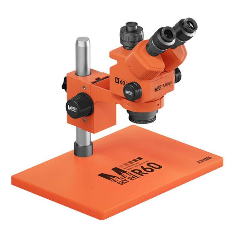 MaAnt Sky Eye R60 7-60X Colorful Trinocular Microscope with Large Base(Orange)
