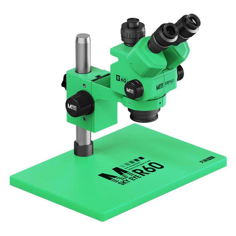 MaAnt Sky Eye R60 7-60X Colorful Trinocular Microscope with Large Base(Green)