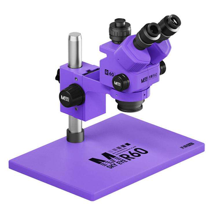 MaAnt Sky Eye R60 7-60X Colorful Trinocular Microscope with Large Base(Purple)