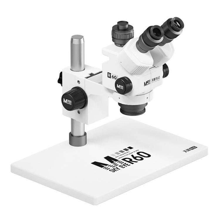 MaAnt Sky Eye R60 7-60X Colorful Trinocular Microscope with Large Base(White)