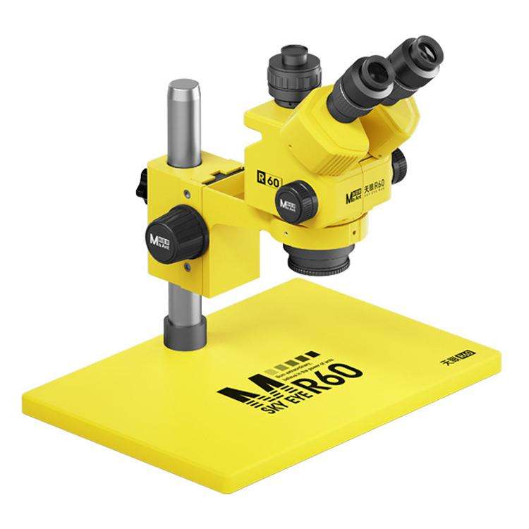MaAnt Sky Eye R60 7-60X Colorful Trinocular Microscope with Large Base(Yellow)