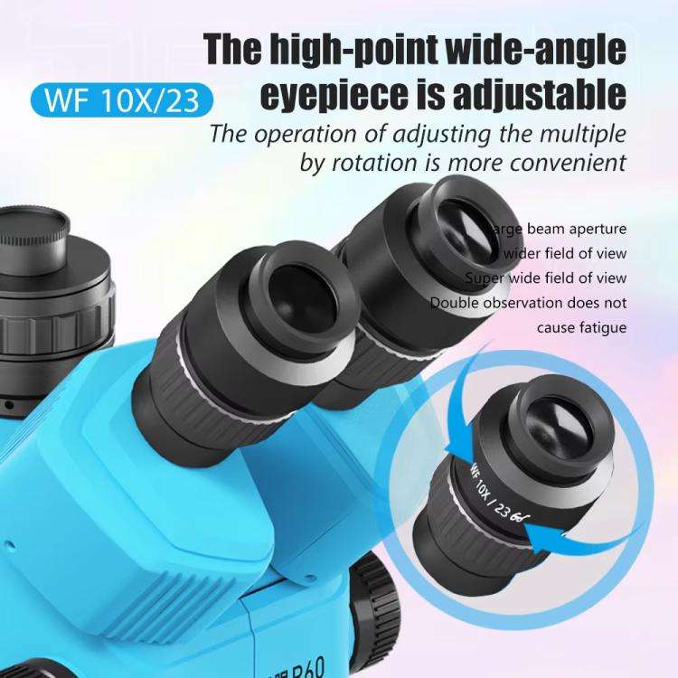 MaAnt Sky Eye R60 7-60X Colorful Trinocular Microscope with Large Base(White)