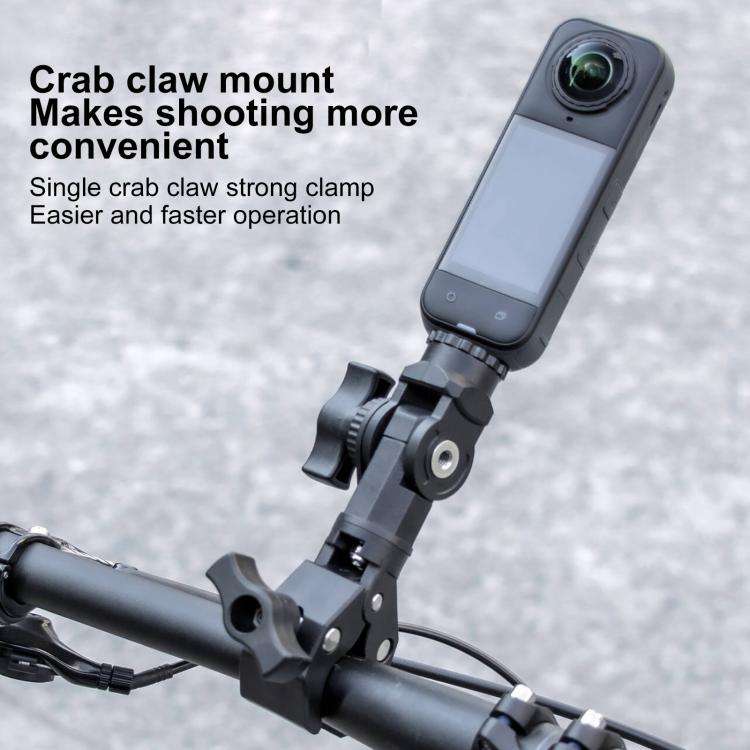 Universal Action Camera Bicycle Handlebar Single-Crab Clamp With Adapter & Screw(Black)