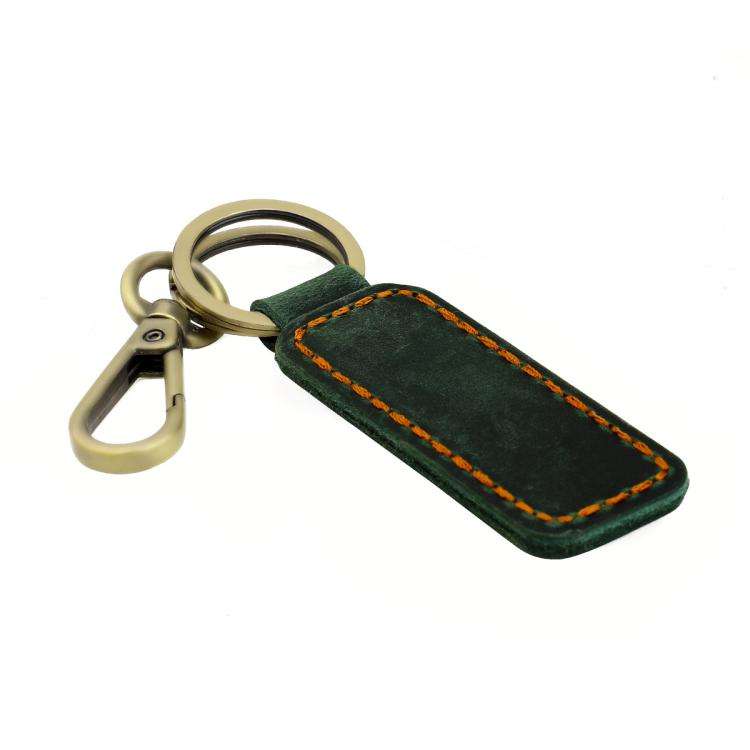 Retro Crazy Horse Genuine Leather Car Key Chain(Green)