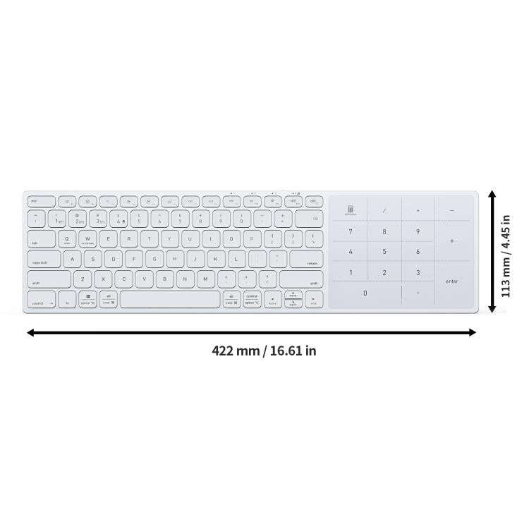 DUX DUCIS LK Pro Series Universal Dual-Mode Aluminum Alloy Wireless Keyboard With Touch Digital P...
