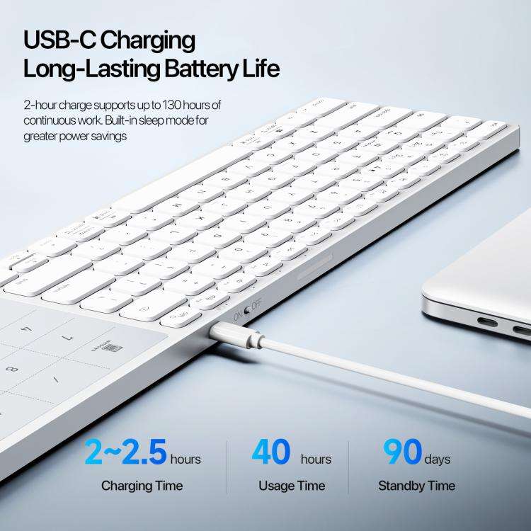 DUX DUCIS LK Pro Series Universal Dual-Mode Aluminum Alloy Wireless Keyboard With Touch Digital P...