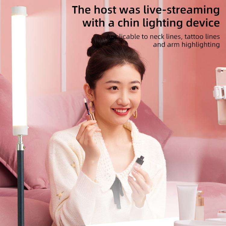 G10 Handheld RGB Chin and Neck Wrinkle Light Fill Light LED Video Light, with Mini Tripod(Black)