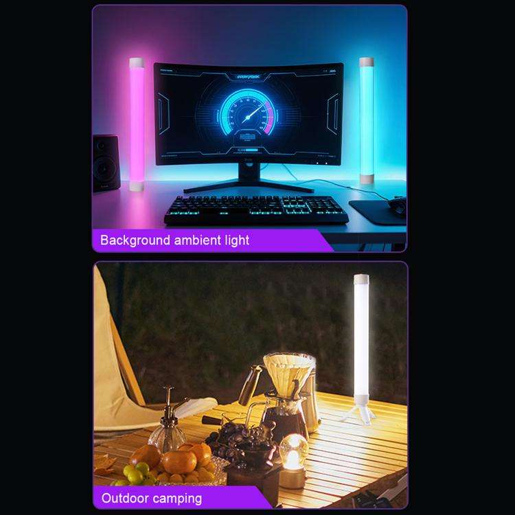 G10 Handheld RGB Chin and Neck Wrinkle Light Fill Light LED Video Light, with Mini Tripod(Black)