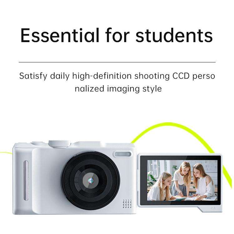 DX9 48MP 4K 3 inch HD LCD Flip Screen Retro Style CCD Mirrorless Digital Camera(Black)