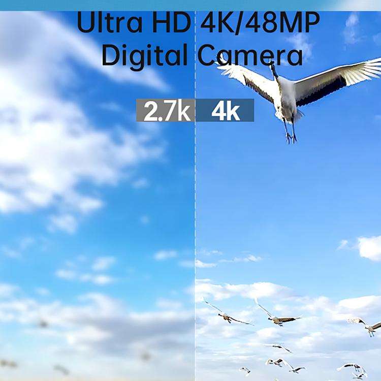 DX9 48MP 4K 3 inch HD LCD Flip Screen Retro Style CCD Mirrorless Digital Camera(White)
