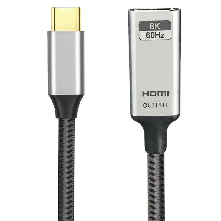 8K 60Hz 48Gbps Active Type-C Male to HDTV2.1 Converter(Short Cable Aluminum Shell)