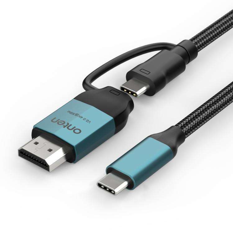 Onten UC956 V2.0 4K 30Hz Type-C to HDMI and Type-C Video Conversion Cable(Pine Green)