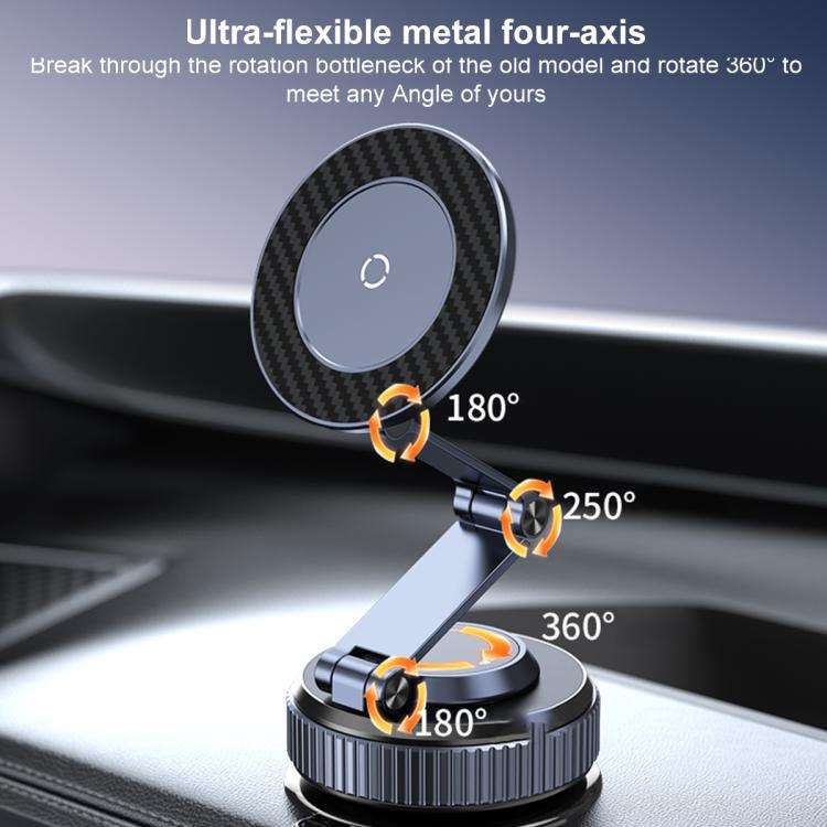 K001B 360 Degree Rotation Suction Cup Car Magnetic Phone Holder(Dark Gray)