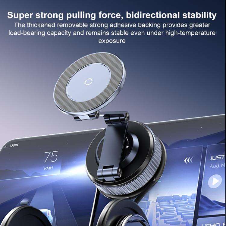 K001B 360 Degree Rotation Suction Cup Car Magnetic Phone Holder(Dark Gray)