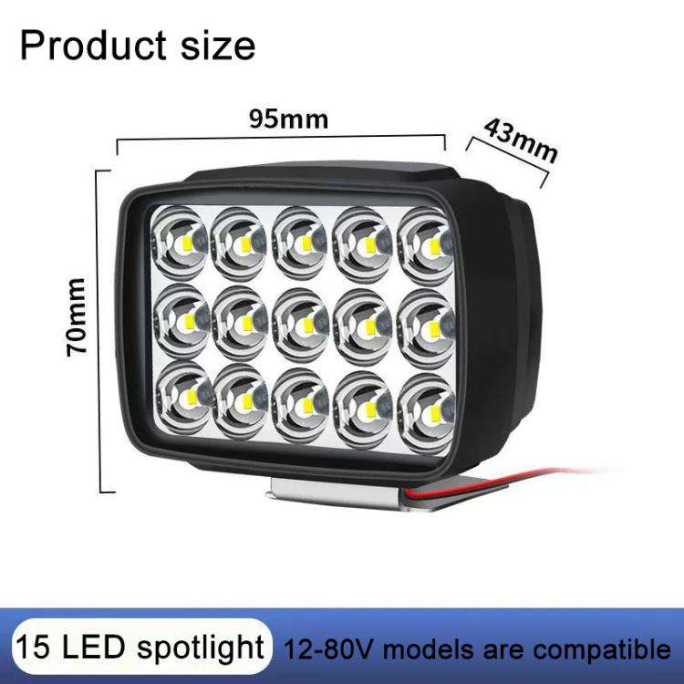 15 LEDs DC12-80V IP68 Waterproof Car Ultra-bright LED Spotlight