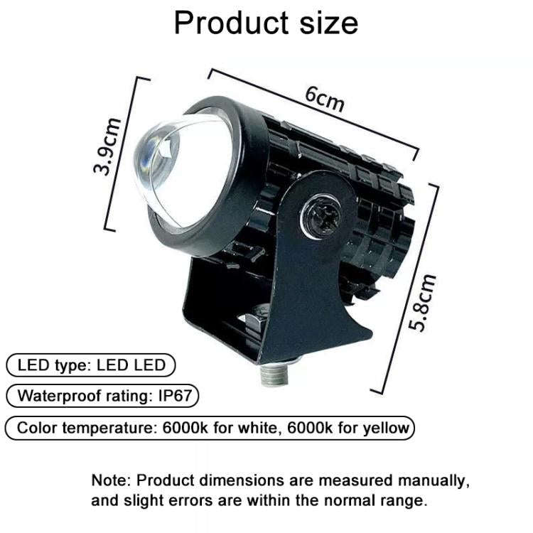 DC12-60V Motorcycle Ultra-bright LED mini Spotlight, Type:without Switch(High White and Low White)