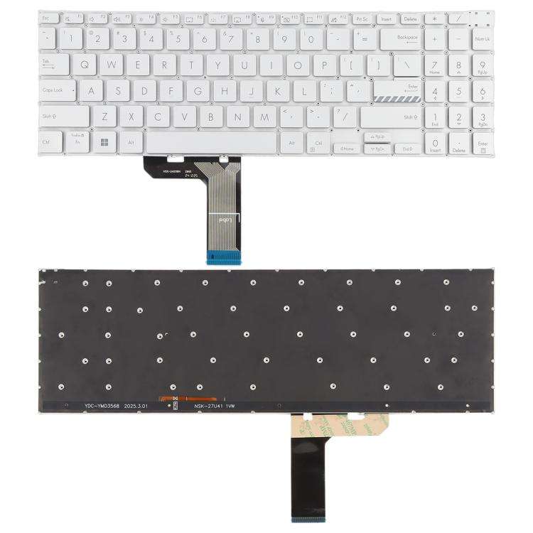 For ASUS Vivobook Pro 16 K6502 K6602 ZC ZE US Version Backlit Laptop Keyboard(Silver)
