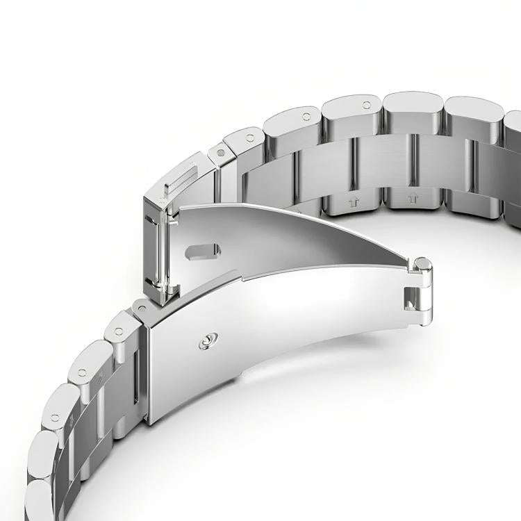 For OPPO Watch X2 / Watch X Three Beads Folding Flat Buckle Titanium Alloy Watch Band(Silver)