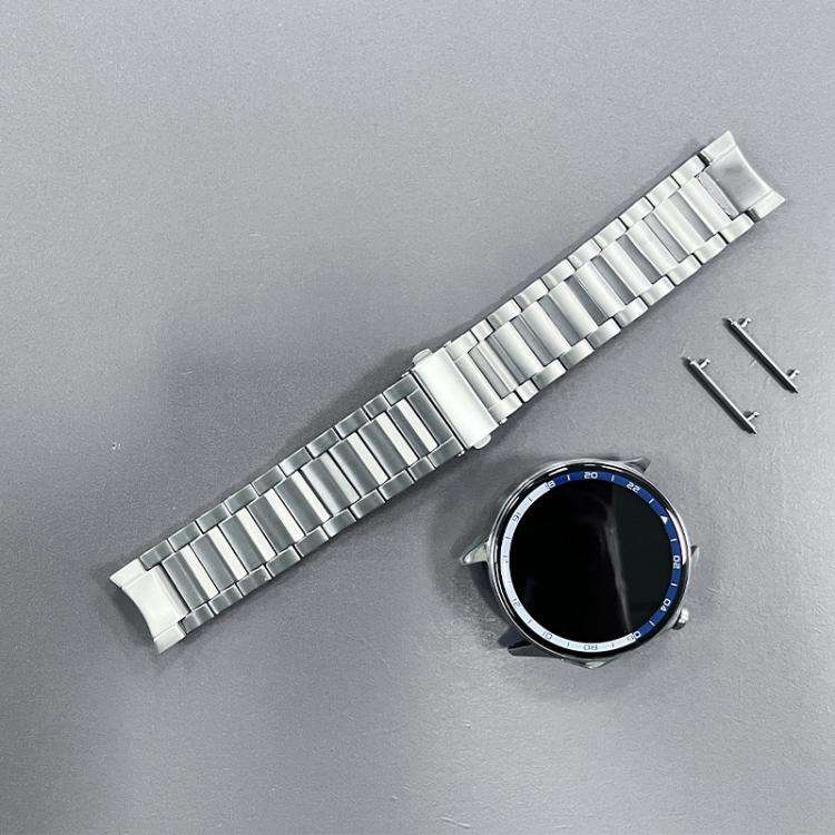 For OPPO Watch X2 / Watch X Three Beads Folding Flat Buckle Titanium Alloy Watch Band(Silver)