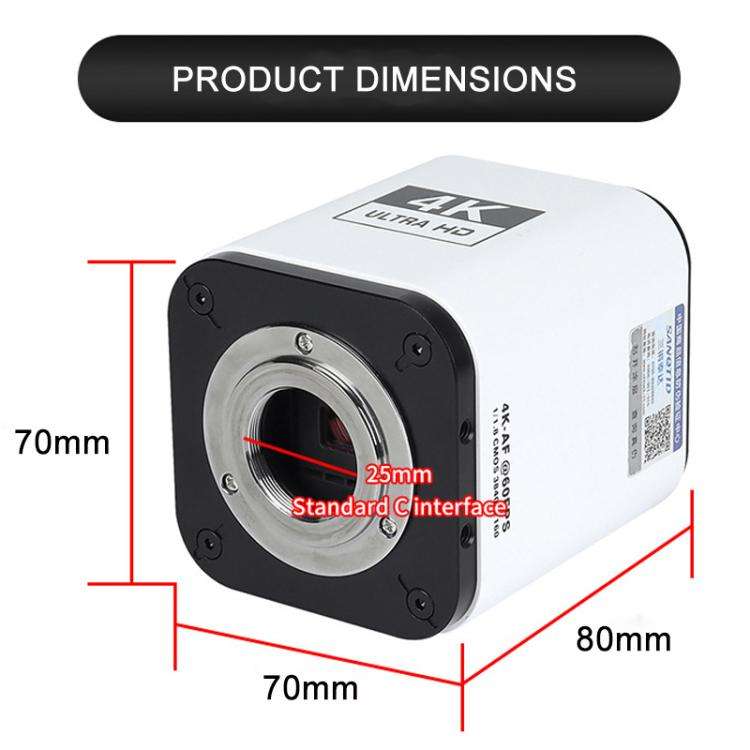 TAIDA TD-4KAF 60FPS CCD Edge Detection 4K Industry Microscope Camera, Plug:UK Plug