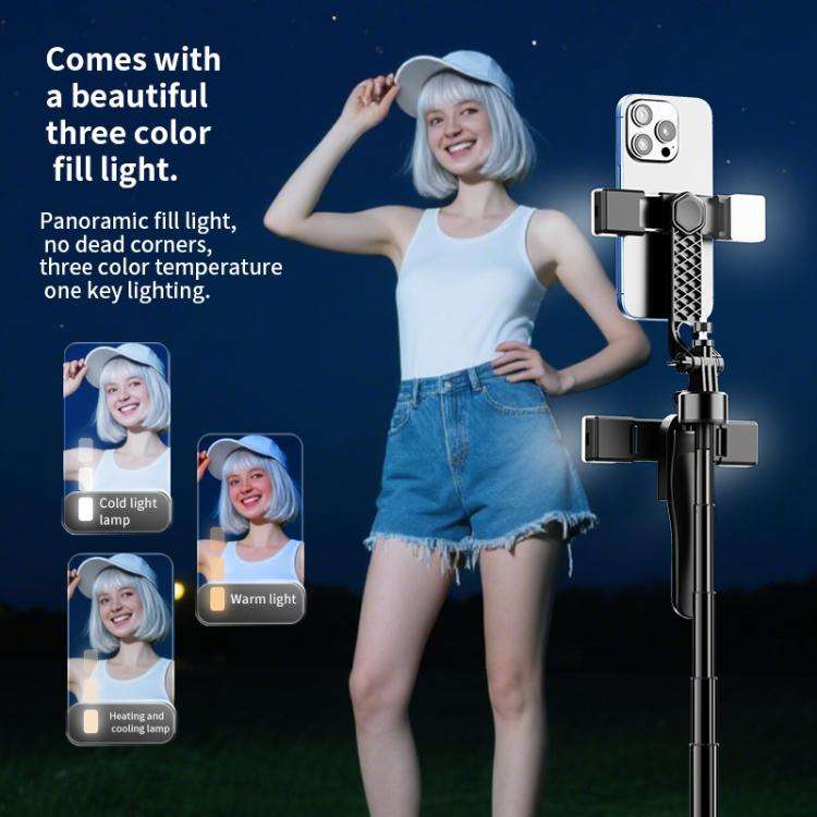 K29 Floor Standing Telescopic Phone Tripod Selfie Stick(Black)