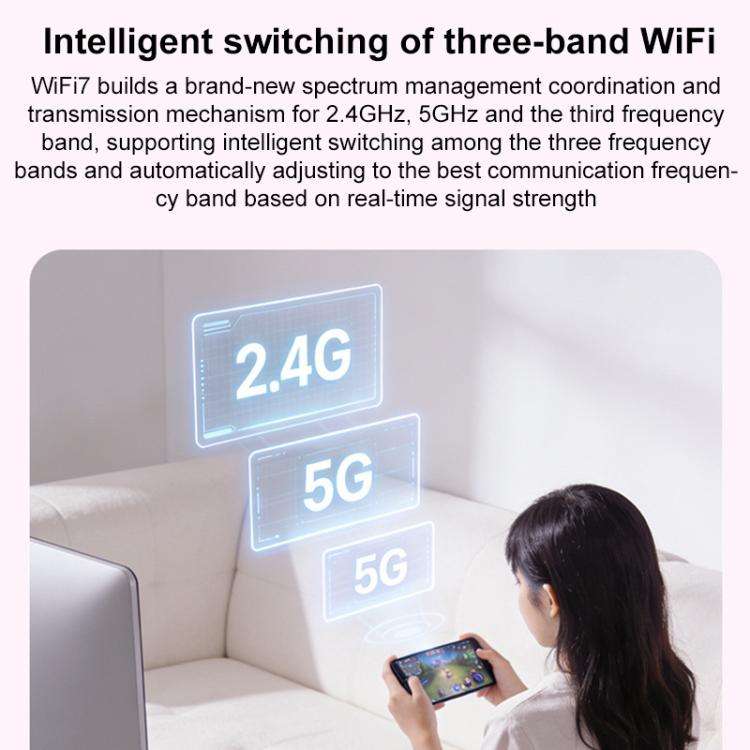 COMFAST CF-988BE 6500Mbps WiFi7 USB 3.0 Tri-Band Driverless Wireless Network Adapter(Pink White)