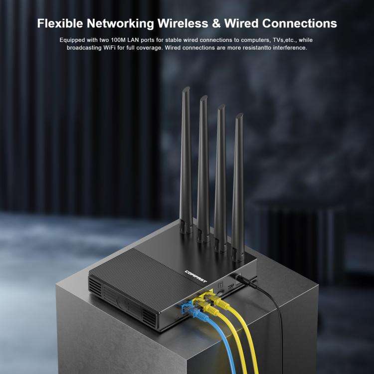 COMFAST CF-E13 Portable 4G SIM to Ethernet / WiFi Router, Plug:EU Plug(Black)