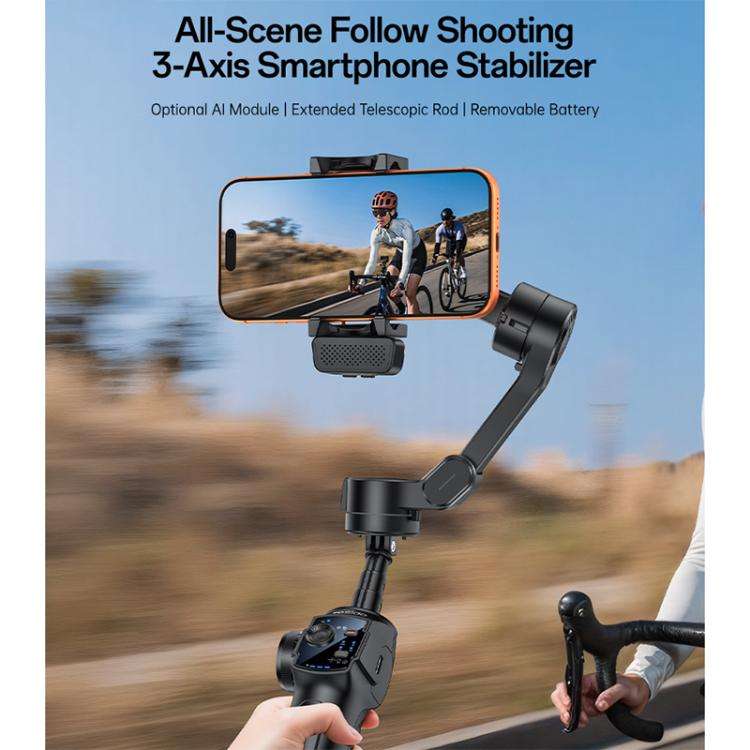 Yesido SF32 Pro Telescopic 3-Axis Gimbal Selfie Stick with AI Module(Black)