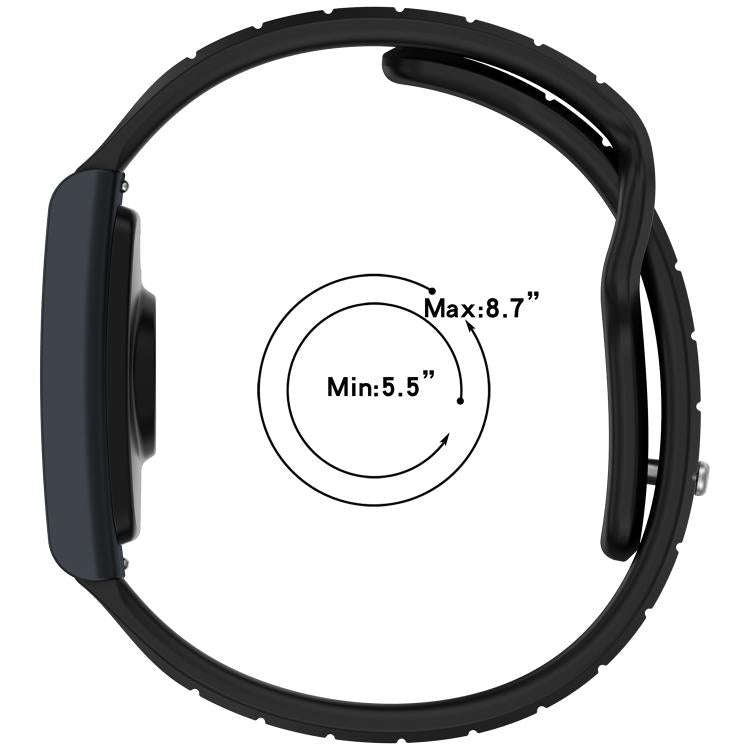 For Amazfit Helio Strap Horizontal Stripes Reverse Buckle Two Color Silicone Watch Band(Black Green)