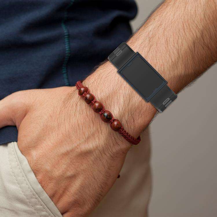 For Amazfit Helio Strap Horizontal Stripes Reverse Buckle Two Color Silicone Watch Band(Black Green)