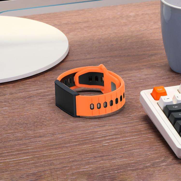 For Amazfit Helio Strap Horizontal Stripes Reverse Buckle Two Color Silicone Watch Band(Black Green)