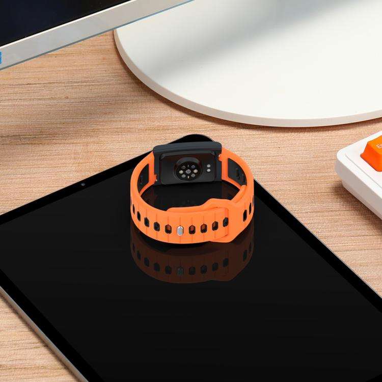 For Amazfit Helio Strap Horizontal Stripes Reverse Buckle Two Color Silicone Watch Band(Black Green)