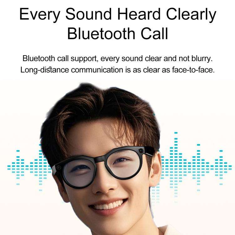 W611Pro Smart AI Glasses 8MP Camera, WIFI, AI Translation(Black Frame Anti-blue Light Lenses)