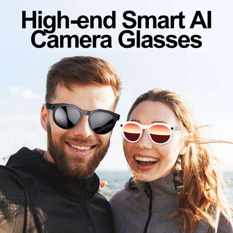 W611Pro Smart AI Glasses 8MP Camera, WIFI, AI Translation(Black Frame Anti-blue Light Lenses)