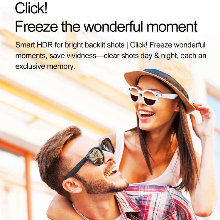 W611Pro Smart AI Glasses 8MP Camera, WIFI, AI Translation(White Frame Red Coated Lens)