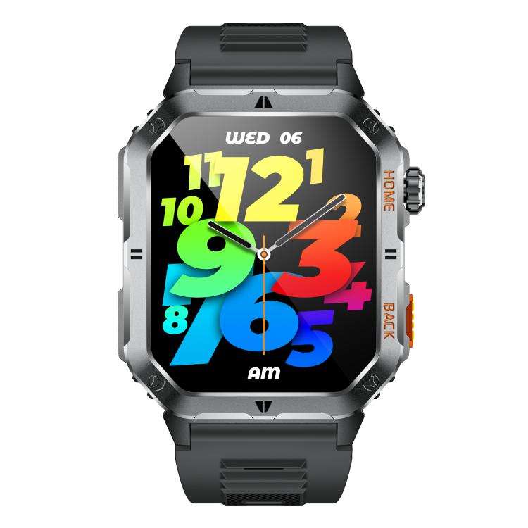 MT62 2.01-inch IPS Display Outdoor Adventures Smart Watch with 1000mAh Battery & Flashlight(Black)