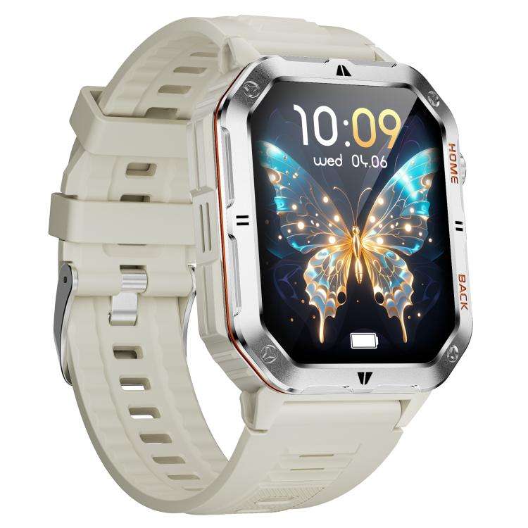 MT62 2.01-inch IPS Display Outdoor Adventures Smart Watch with 1000mAh Battery & Flashlight(Silver)