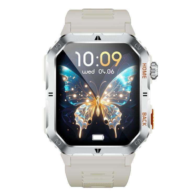 MT62 2.01-inch IPS Display Outdoor Adventures Smart Watch with 1000mAh Battery & Flashlight(Silver)